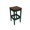 Lanai Stool outdoor bar stool with dark green frame and brown slatted seat