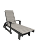 straight chaise lounge with arms in gray and black outdoor patio design