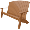 Brown weather-resistant Coastal Bench with contoured seat, supportive back, and wide armrests for outdoor seating.