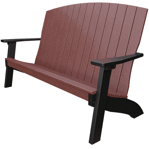 Durable all-weather Coastal Bench with contoured seat, supportive back, and wide armrests for outdoor comfort and style
