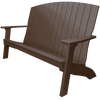 Durable brown Coastal Bench with contoured seat, supportive back, and wide armrests for outdoor patio or garden seating