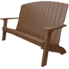 Brown weather-resistant Coastal Bench with contoured seat and wide armrests for outdoor use