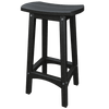 Black weather-resistant Coastal Barstool with contoured seat and stainless steel hardware for outdoor use