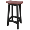 Coastal Barstool with contoured brown seat and black weather-resistant poly lumber legs for outdoor use
