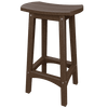 Coastal Barstool with weather-resistant poly lumber, contoured seat, and rust-proof hardware in brown finish