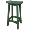 Coastal Barstool in dark green weather-resistant poly lumber with contoured seat and rust-proof hardware for outdoor use.