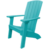 Blue weather-resistant poly lumber Coastal Chair with wide armrests and a contoured ergonomic back for outdoor lounging.