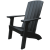 Black Coastal Chair with upright Adirondack design made of weather-resistant poly lumber for outdoor lounging