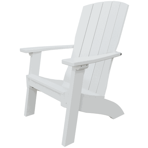 White Coastal Chair with high back and wide armrests made of weather-resistant poly lumber for outdoor lounging