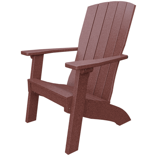 Weather-resistant brown Coastal Chair with upright Adirondack-style design and wide armrests for outdoor lounging