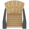 Top view of a Coastal Chair with a wooden slatted seat and backrest, featuring dark-colored armrests designed for outdoor use.