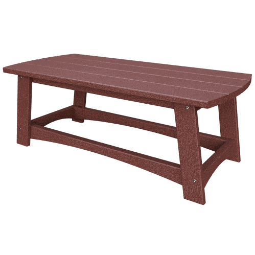 Eco-friendly poly lumber coastal coffee table with slatted top and durable design for outdoor patios