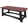 Durable coastal coffee table with poly lumber slatted top and black sturdy frame for outdoor use