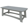 Gray weather-resistant coastal coffee table with slatted top and sturdy eco-friendly poly lumber construction