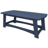 Durable blue poly lumber Coastal Coffee Table with slatted top and low-profile design for outdoor patios