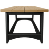 Coastal Coffee Table with slatted poly lumber top and black sturdy frame for outdoor use