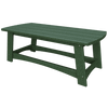 Green weather-resistant Coastal Coffee Table made from durable eco-friendly poly lumber with slatted top and stainless steel hardware.