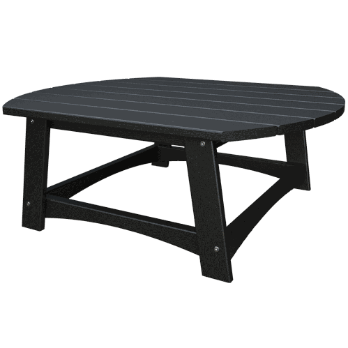 Black Coastal Conversation Table with spacious slatted top and sturdy poly lumber frame for outdoor use