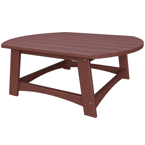 Brown eco-friendly poly lumber coastal conversation table with spacious top and sturdy legs for outdoor use