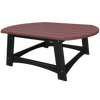 Coastal Conversation Table with durable poly lumber top and black metal base designed for outdoor use