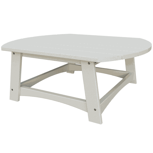 White eco-friendly Coastal Conversation Table with durable poly lumber and stainless steel fasteners for outdoor use