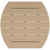 Top view of round Coastal Conversation Table made from durable, weather-resistant poly lumber with natural wood finish