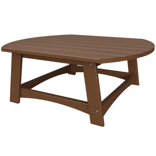 Brown eco-friendly Coastal Conversation Table with spacious tabletop and weather-resistant poly lumber design.