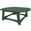 Coastal Conversation Table in dark green poly lumber with sturdy cross supports and weather-resistant finish for outdoor use