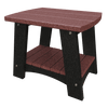 Compact Coastal End Table made of weather-resistant recycled poly lumber with black legs and reddish-brown top, perfect for outdoor patios and coastal decor.