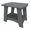 Coastal End Table made of weather-resistant gray poly lumber with sturdy construction and lower shelf for outdoor use.