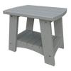 Coastal End Table in weather-resistant gray poly lumber with sturdy design and lower shelf for outdoor use