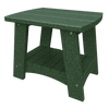 Green weather-resistant Coastal End Table made from recycled poly lumber with a compact, sturdy design for outdoor use.