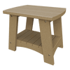 Weather-resistant Coastal End Table in natural wood tone with sturdy slatted design and lower shelf for outdoor use