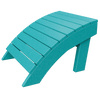 Coastal Ottoman in turquoise poly lumber with ergonomic sloped design for outdoor footrest or seating
