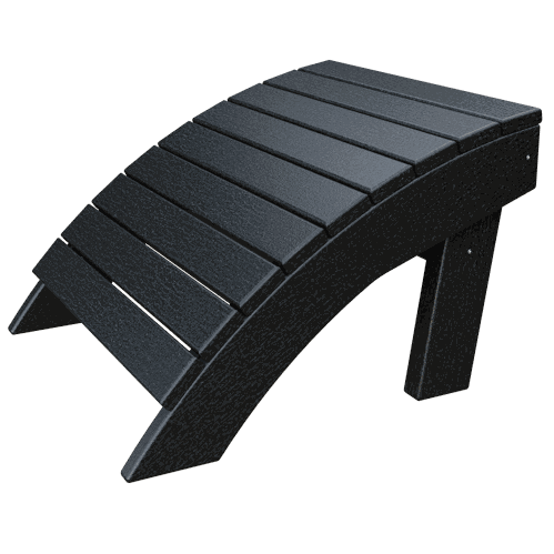 Black curved Coastal Ottoman footrest made of durable poly lumber for outdoor use