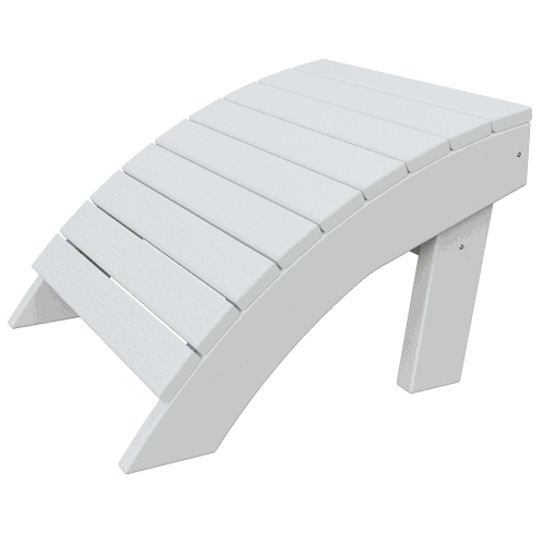 White ergonomic outdoor Coastal Ottoman made of durable poly lumber, weather-resistant and low-maintenance footrest and extra seating option.
