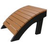 Coastal Ottoman with ergonomic slope in brown and black poly lumber, durable and weather-resistant outdoor footrest.