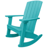 Blue weather-resistant poly lumber Coastal Rocker with high back and wide armrests for outdoor relaxation