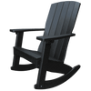 Black Coastal Rocker chair with high back and wide armrests made from weather-resistant poly lumber for outdoor use