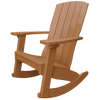Durable brown Coastal Rocker chair with weather-resistant poly lumber and smooth rocking motion for outdoor relaxation