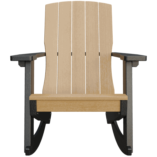 Coastal Rocker outdoor rocking chair with weather-resistant poly lumber and wide armrests for comfortable seating