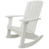 White Coastal Rocker outdoor chair with high back, wide armrests, and smooth rocking motion made from durable weather-resistant poly lumber.