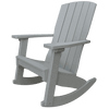 Gray weather-resistant Coastal Rocker chair with high back and wide armrests, designed for outdoor relaxation.