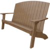 Outdoor Coastal Bench with clean lines, weather-resistant poly lumber, contoured seat, and wide armrests for comfortable seating.