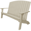Weather-resistant Coastal Bench with contoured seat and wide armrests for outdoor patio or garden seating.