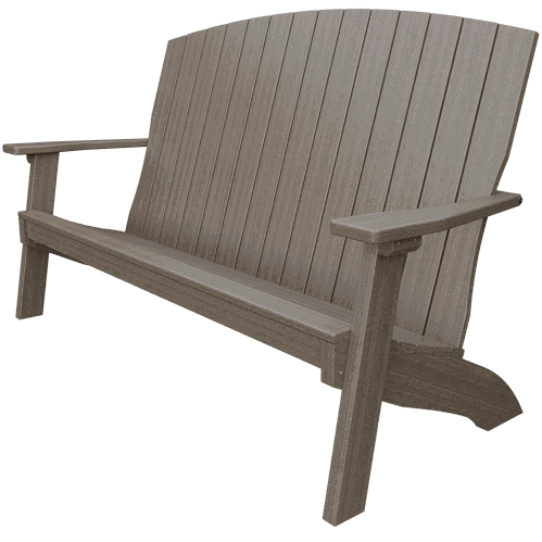 Weather-resistant Coastal Bench with contoured seat and wide armrests for outdoor comfort and durability.
