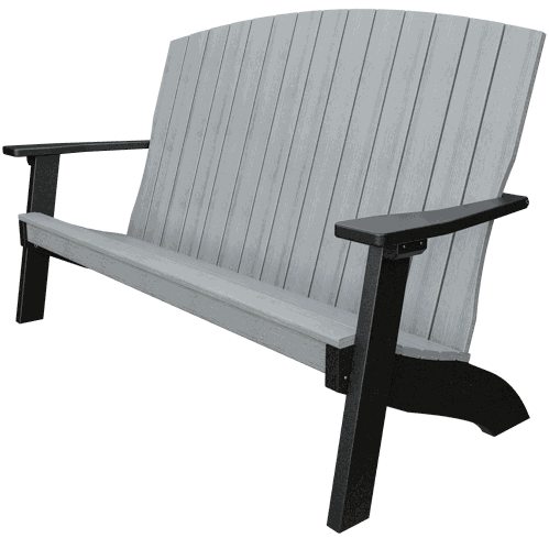 Weather-resistant Coastal Bench with contoured seat, wide armrests, and classic outdoor design for patios or gardens.