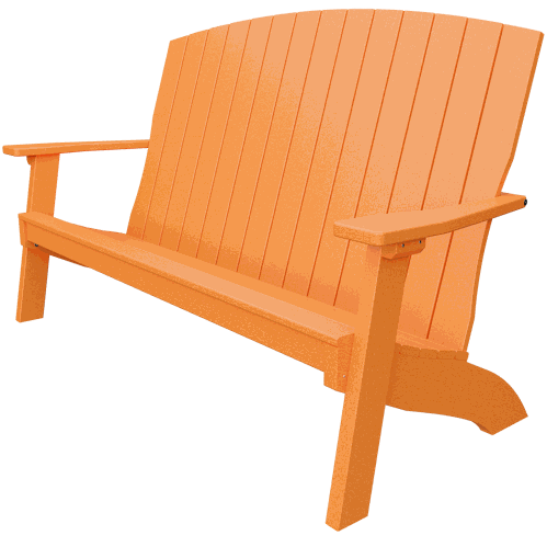 Durable weather-resistant poly lumber Coastal Bench with contoured seat and armrests for outdoor patio or garden seating