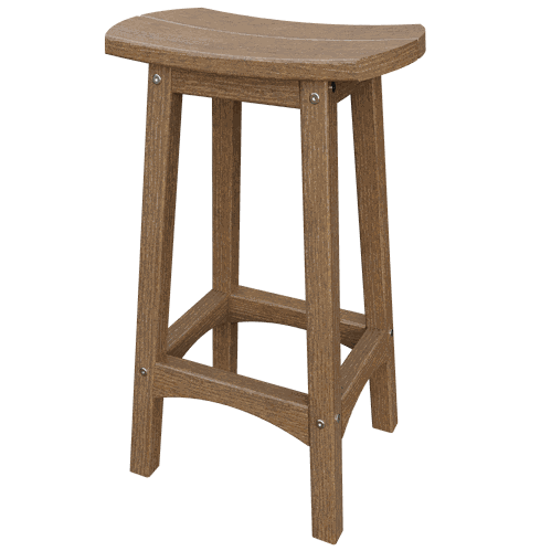 Coastal Barstool with weather-resistant poly lumber, contoured seat, and rust-proof hardware for outdoor use