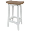 Coastal Barstool with contoured wood seat and white weather-resistant poly lumber frame